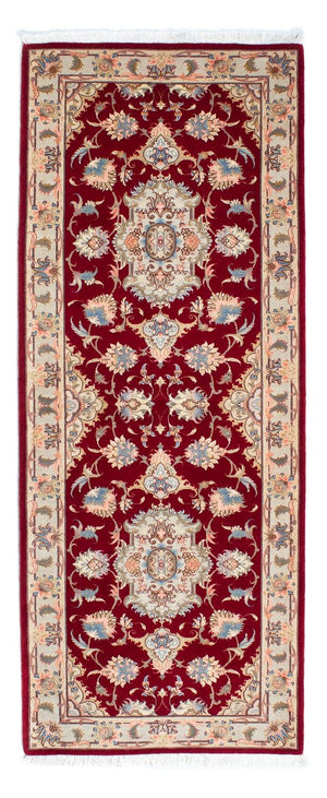 Løber Persisk tæppe - Tabriz - Royal - 213 x 83 cm - mørkerød