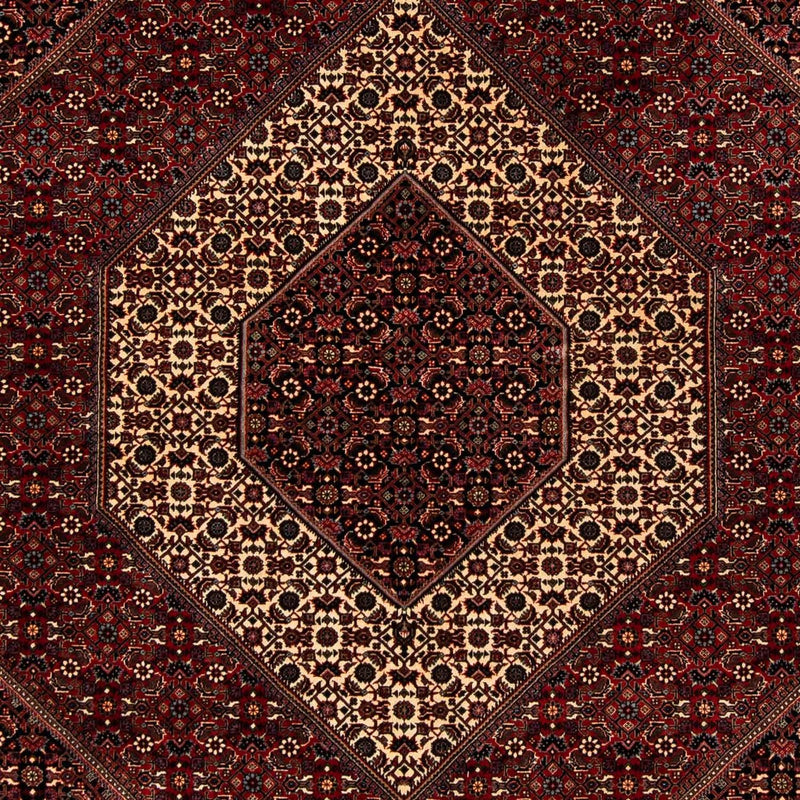 Persisk tæppe - Bijar - 242 x 203 cm - mørkerød