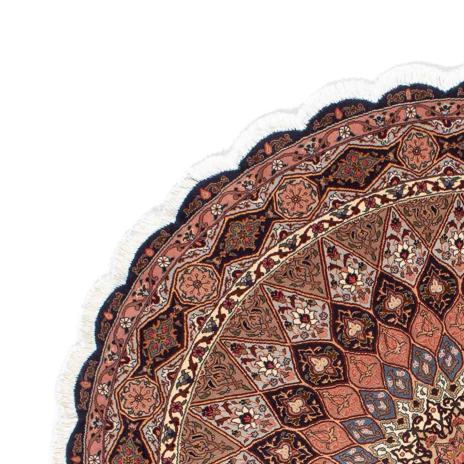 Persisk tæppe - Tabriz - Royal rundt  - 150 x 150 cm - brun