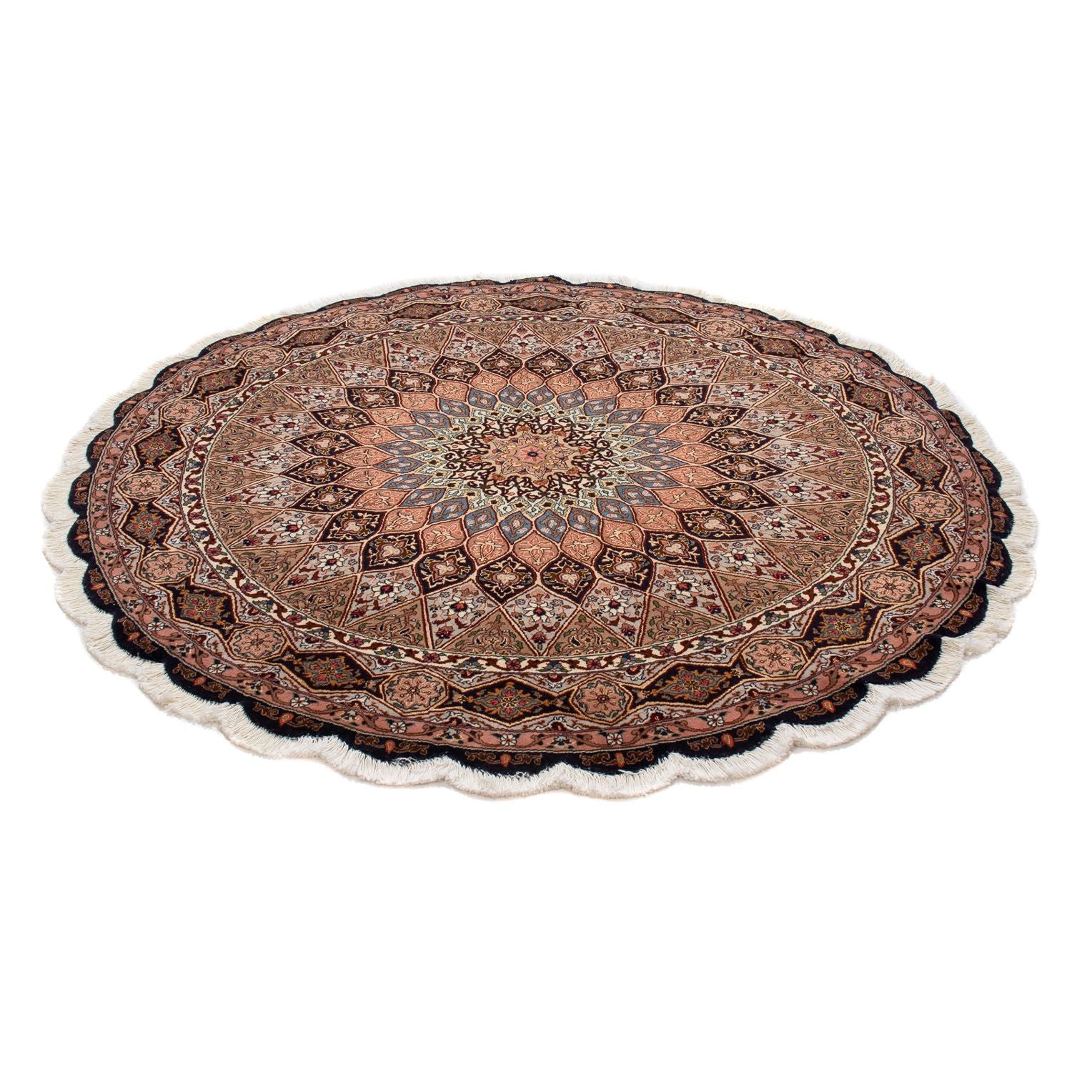 Persisk tæppe - Tabriz - Royal rundt  - 150 x 150 cm - brun