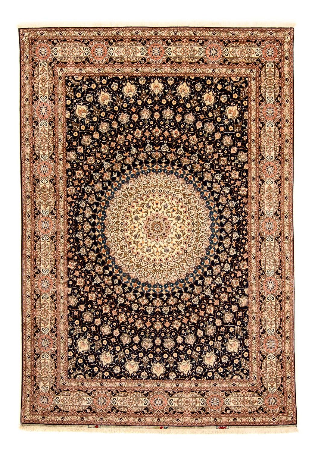 Persisk tæppe - Tabriz - Royal - 338 x 248 cm - mørkeblå