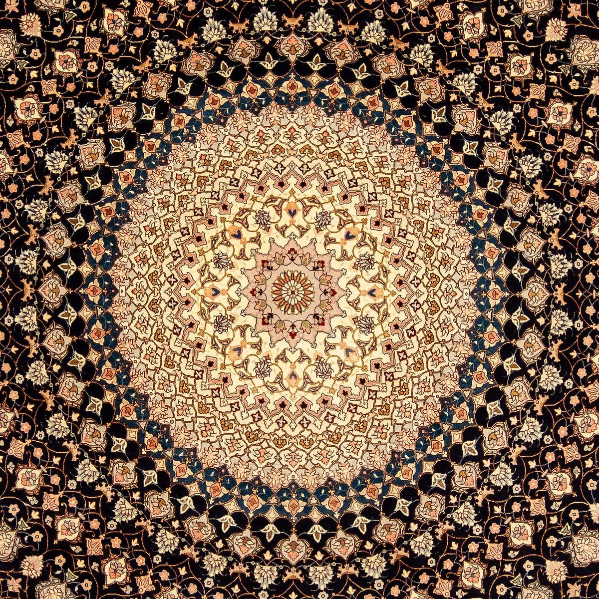 Persisk tæppe - Tabriz - Royal - 338 x 248 cm - mørkeblå