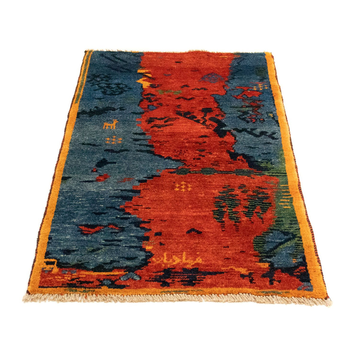 Gabbeh-tæppe - Persisk - 126 x 69 cm - rød