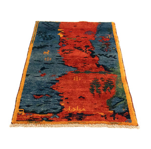 Gabbeh-tæppe - Persisk - 126 x 69 cm - rød