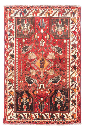 Persisk tæppe - Nomadisk - 160 x 110 cm - mørkerød
