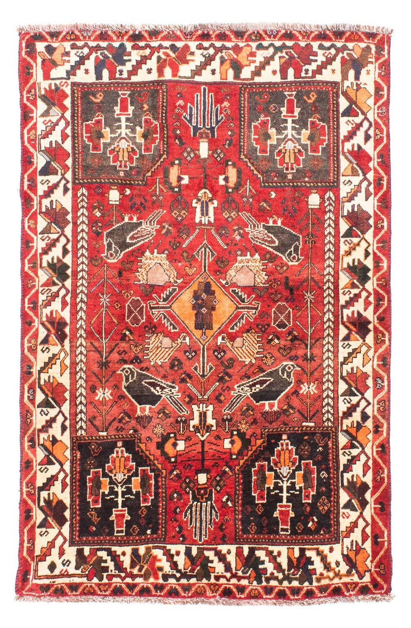 Persisk tæppe - Nomadisk - 160 x 110 cm - mørkerød