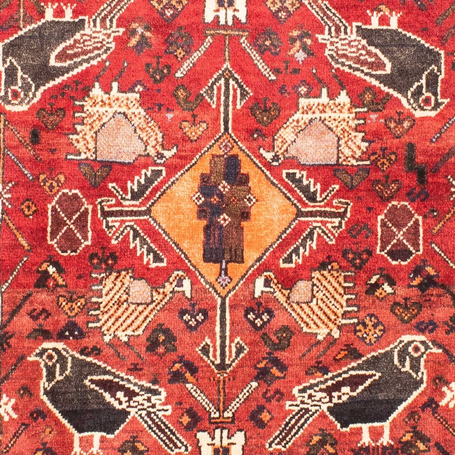 Persisk tæppe - Nomadisk - 160 x 110 cm - mørkerød