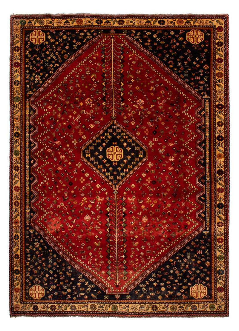Persisk tæppe - Nomadisk - 302 x 214 cm - mørkerød