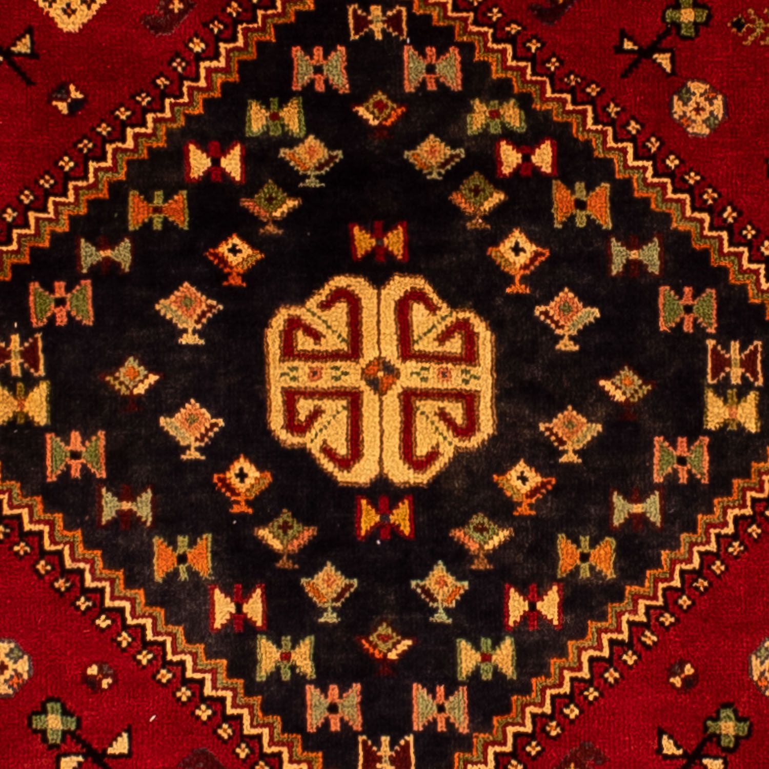 Persisk tæppe - Nomadisk - 302 x 214 cm - mørkerød