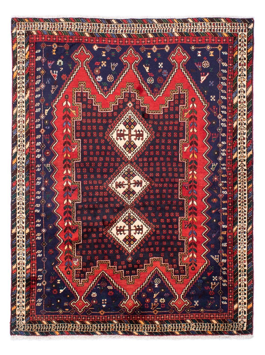 Persisk tæppe - Nomadisk - 215 x 164 cm - mørkeblå