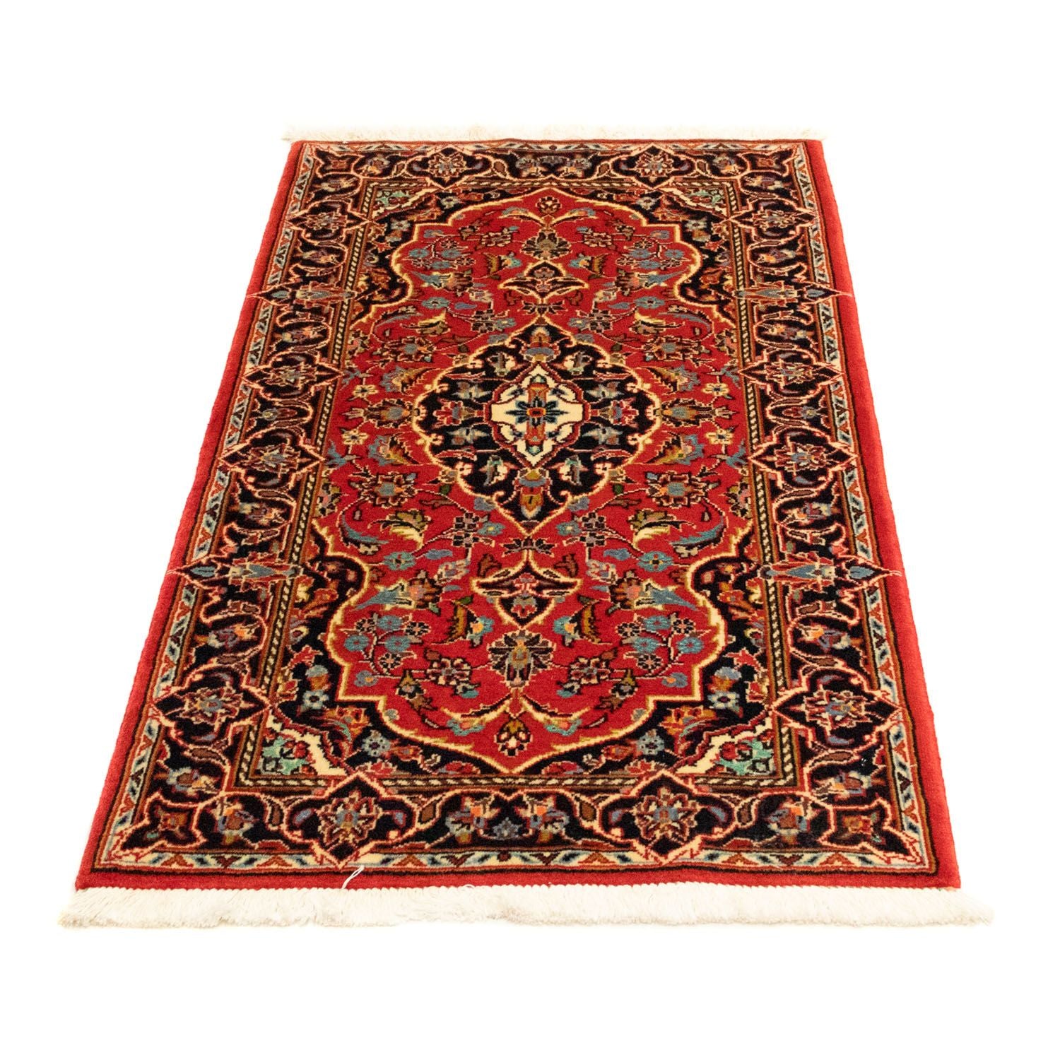 Persisk tæppe - Keshan - 124 x 68 cm - mørkerød