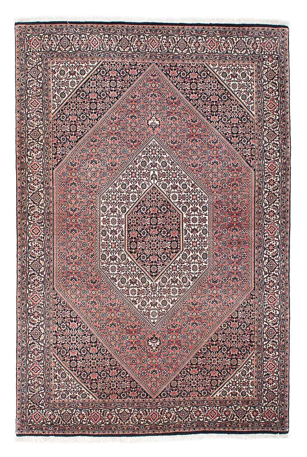 Persisk tæppe - Bijar - 208 x 138 cm - lysrød