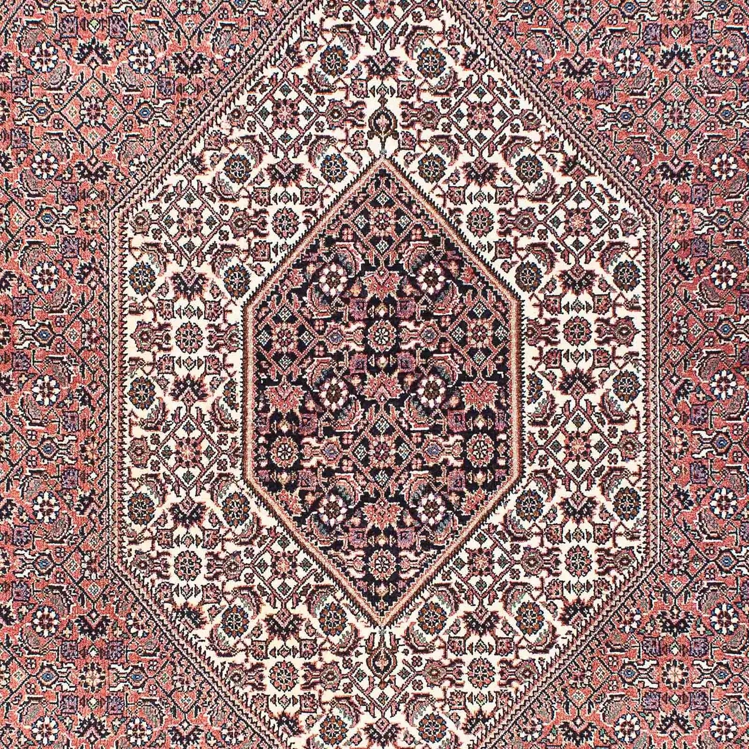 Persisk tæppe - Bijar - 208 x 138 cm - lysrød