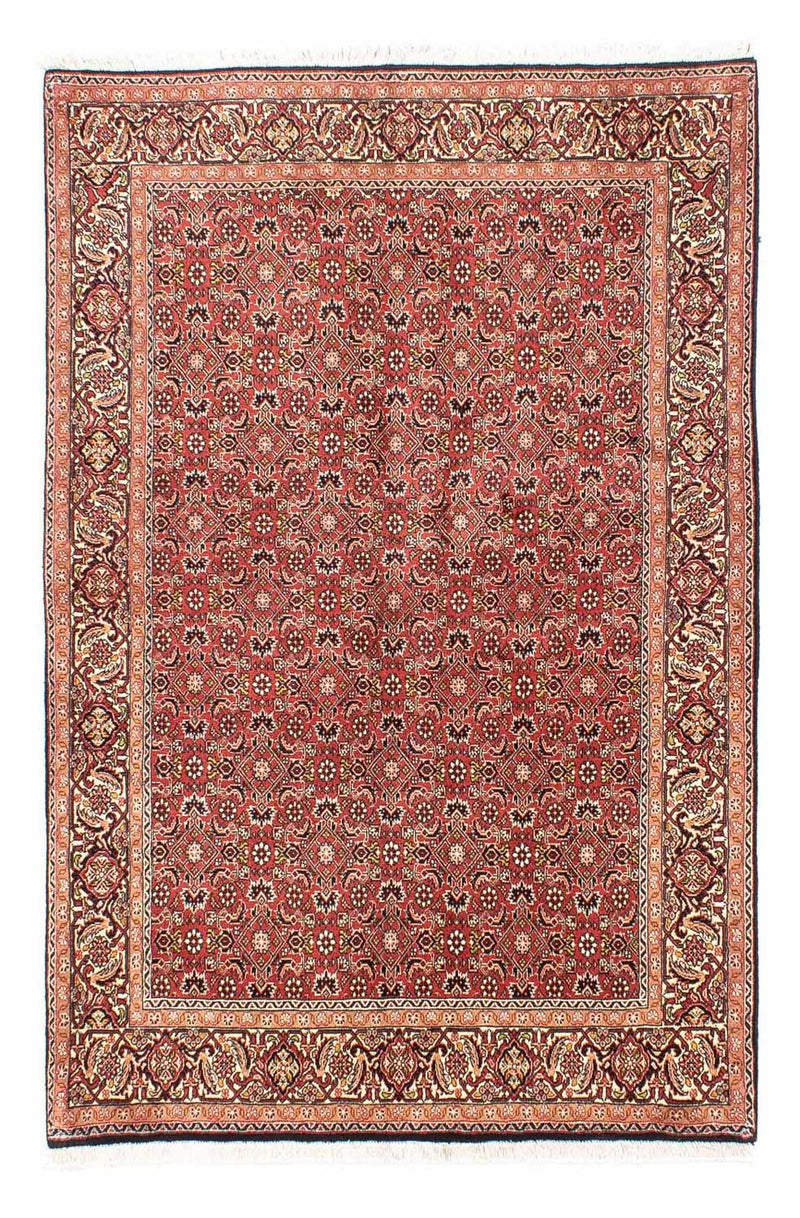 Persisk tæppe - Bijar - 205 x 141 cm - mørkerød