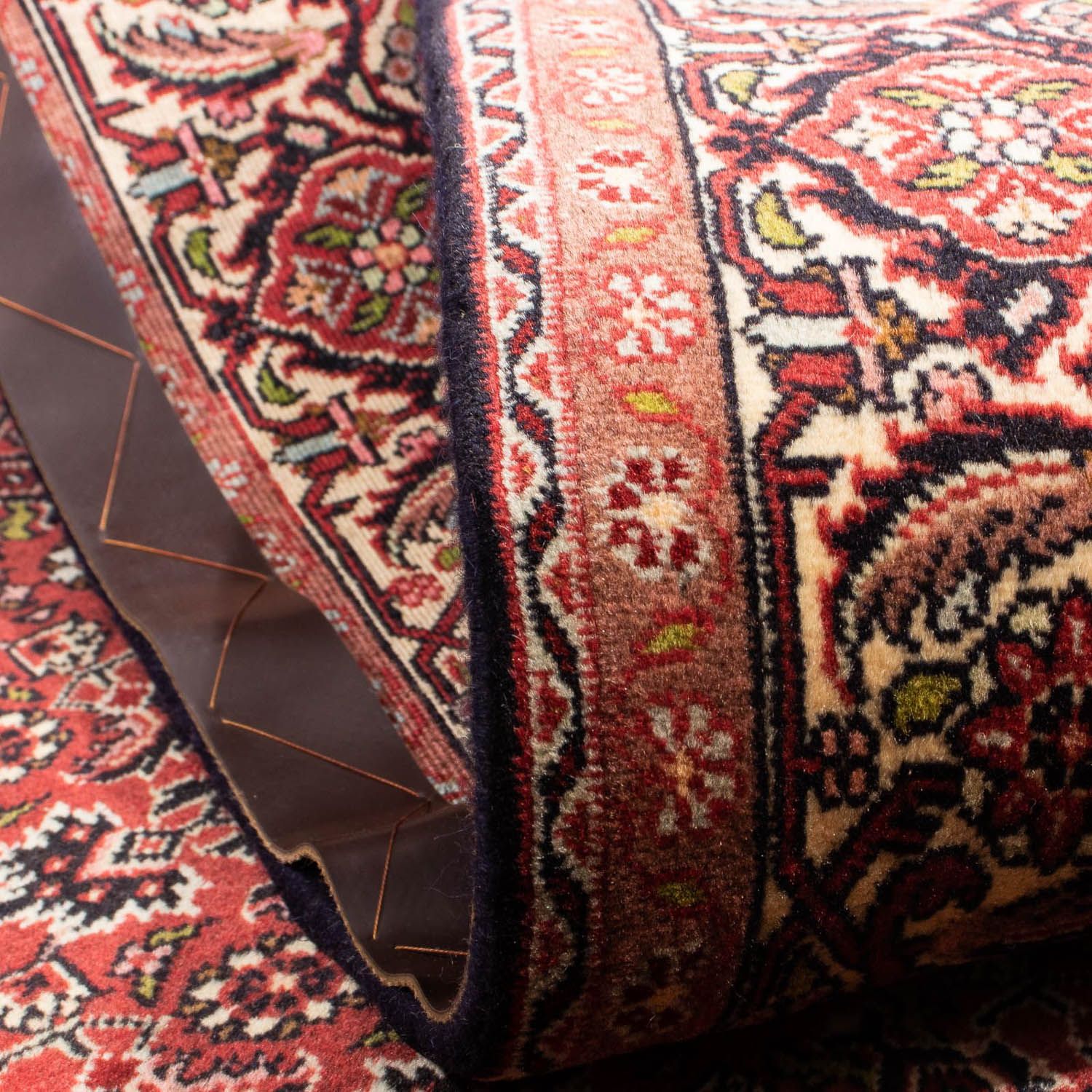 Persisk tæppe - Bijar - 205 x 141 cm - mørkerød