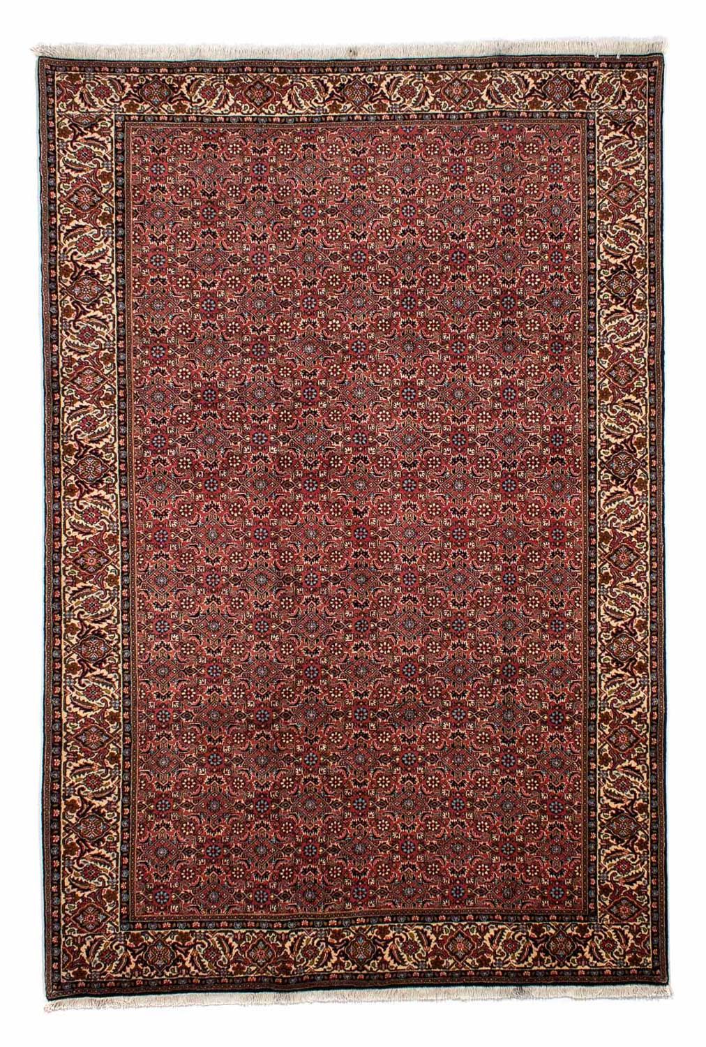 Persisk tæppe - Bijar - 300 x 200 cm - mørkerød