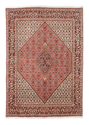 Persisk tæppe - Bijar - 237 x 176 cm - lysrød
