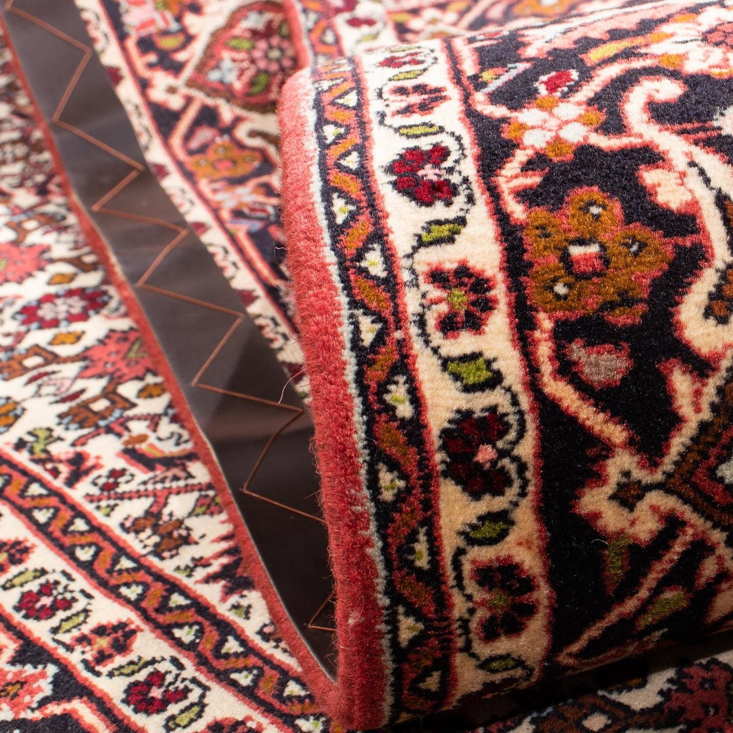Persisk tæppe - Bijar - 237 x 176 cm - lysrød