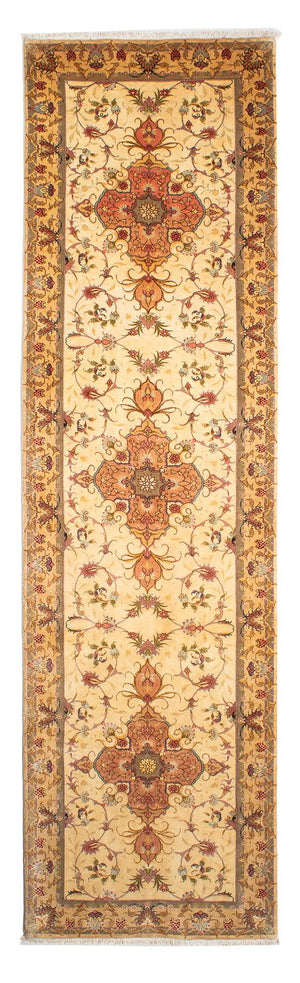Løber Persisk tæppe - Tabriz - Royal - 314 x 80 cm - lys brun