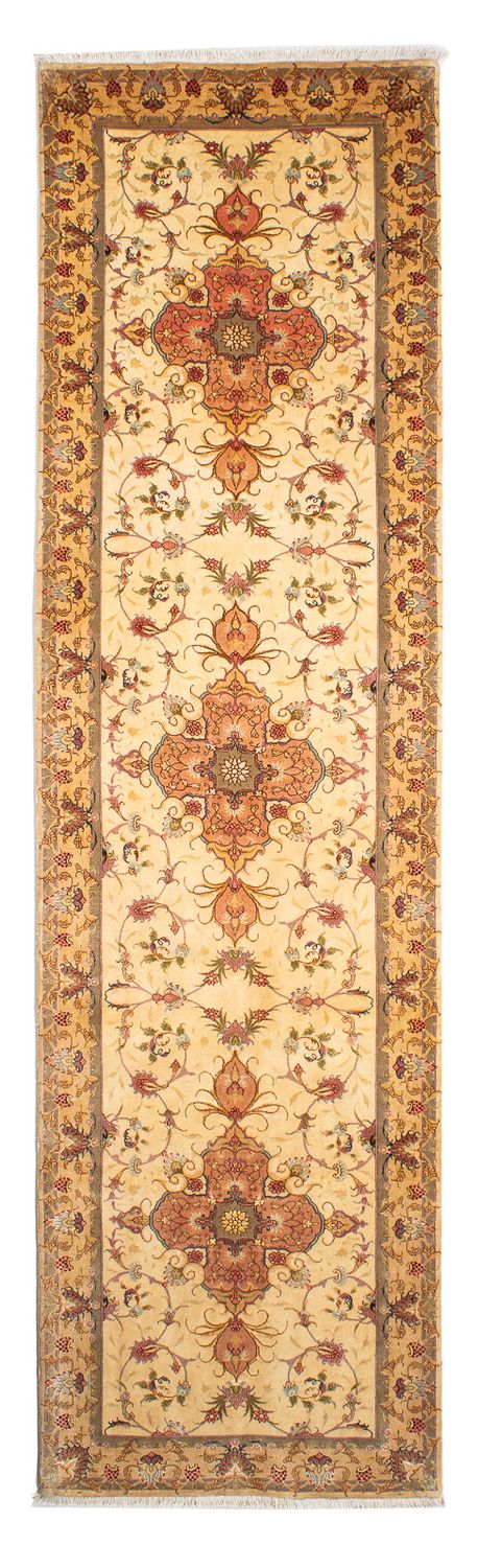 Løber Persisk tæppe - Tabriz - Royal - 314 x 80 cm - lys brun
