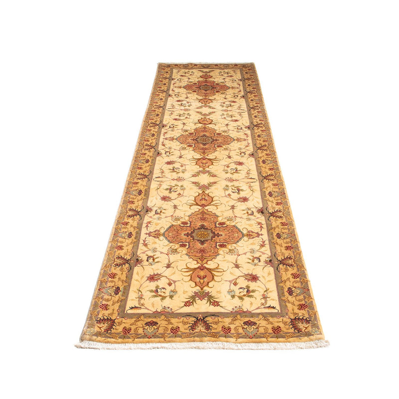 Løber Persisk tæppe - Tabriz - Royal - 314 x 80 cm - lys brun