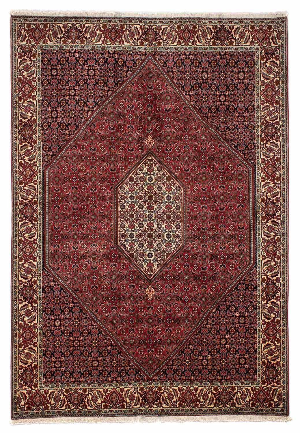 Persisk tæppe - Bijar - 282 x 204 cm - mørkerød