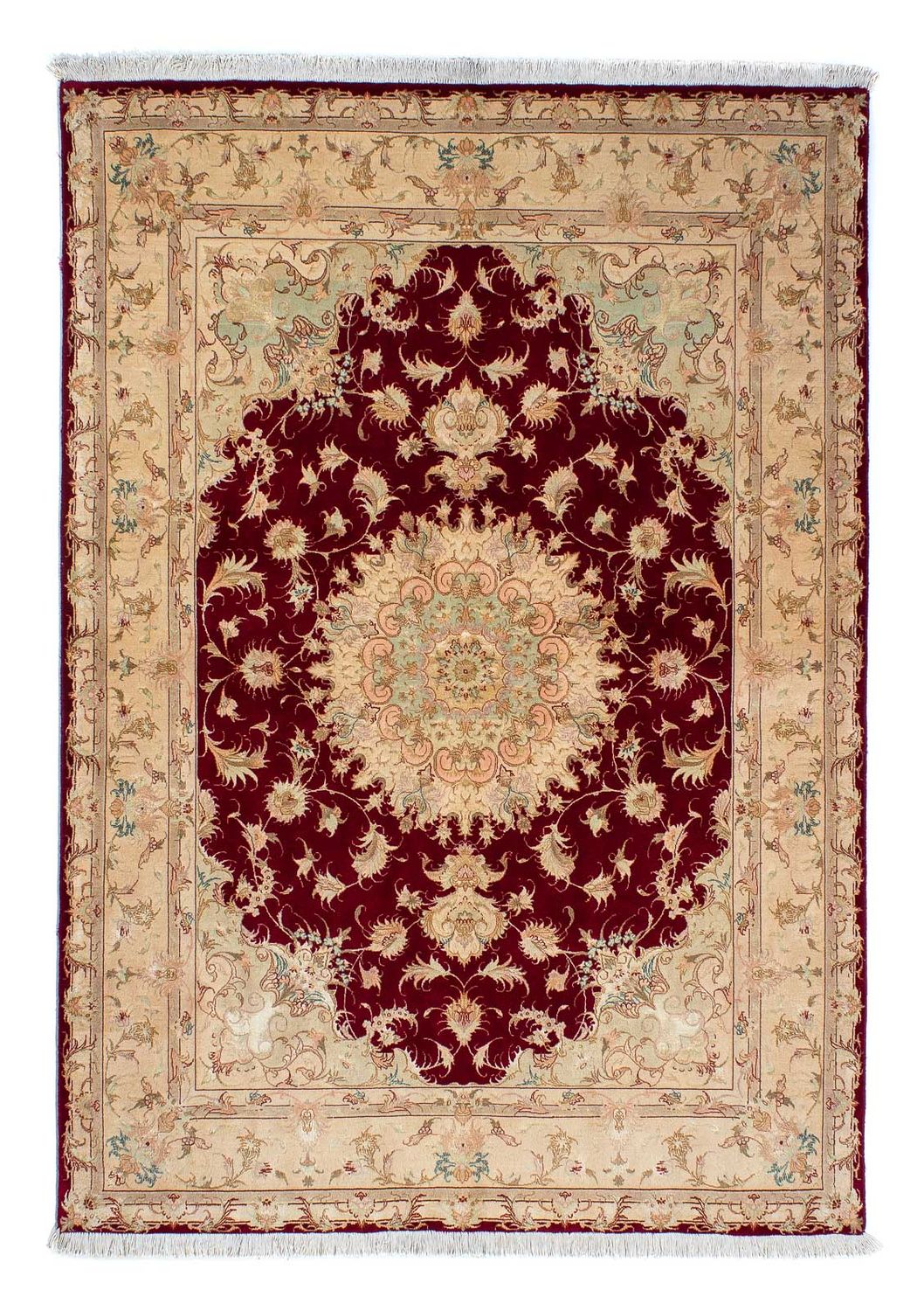 Persisk tæppe - Tabriz - Royal - 200 x 153 cm - mørkerød