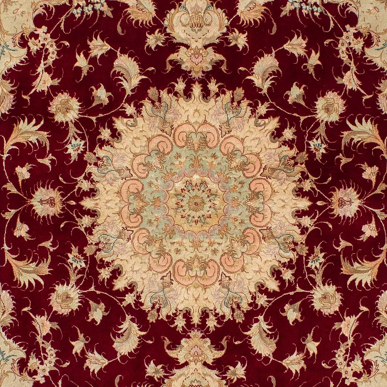 Persisk tæppe - Tabriz - Royal - 200 x 153 cm - mørkerød