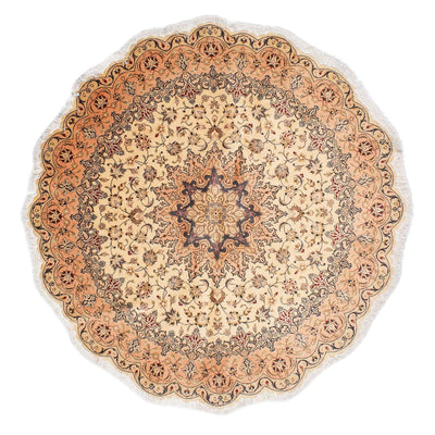 Persisk tæppe - Tabriz - Royal rundt  - 195 x 195 cm - beige