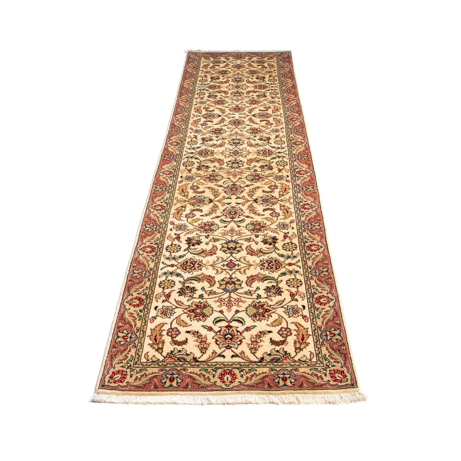 Løber Persisk tæppe - Tabriz - Royal - 299 x 68 cm - beige