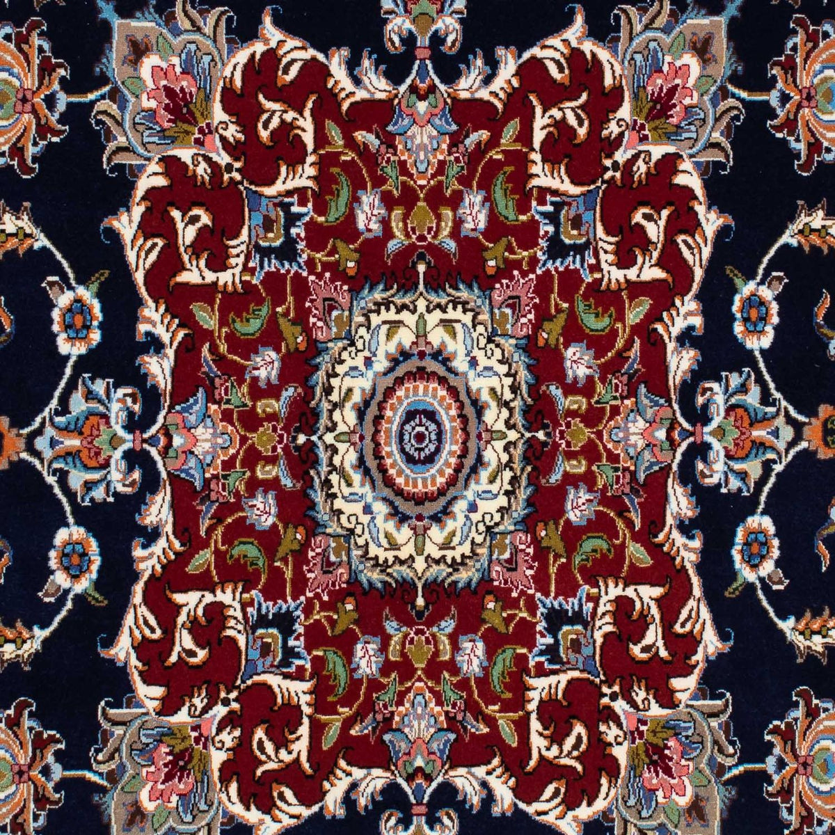 Persisk tæppe - Ghom - 198 x 142 cm - mørkeblå