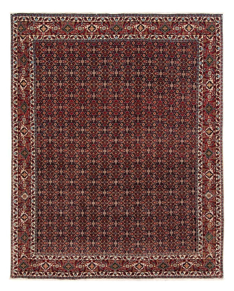 Persisk tæppe - Bijar - 248 x 205 cm - mørkerød