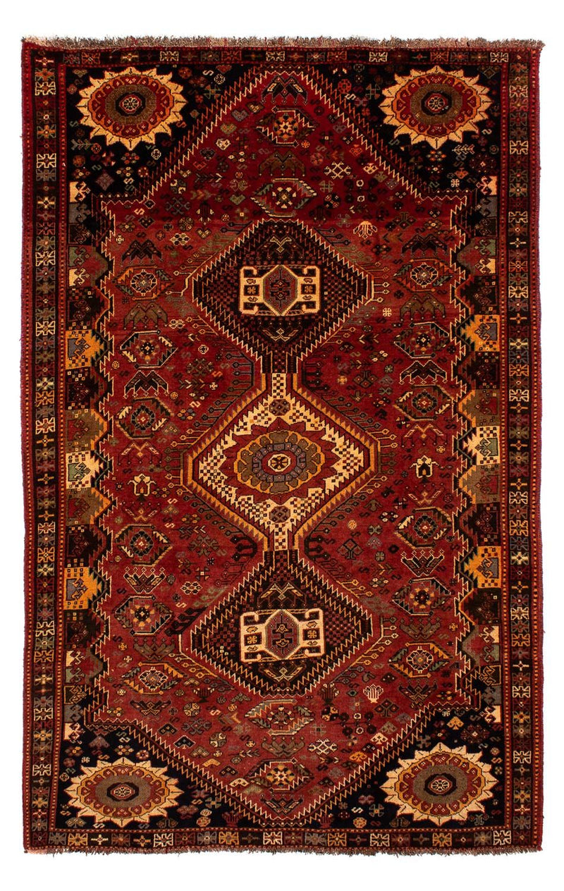 Persisk tæppe - Nomadisk - 285 x 185 cm - mørkerød