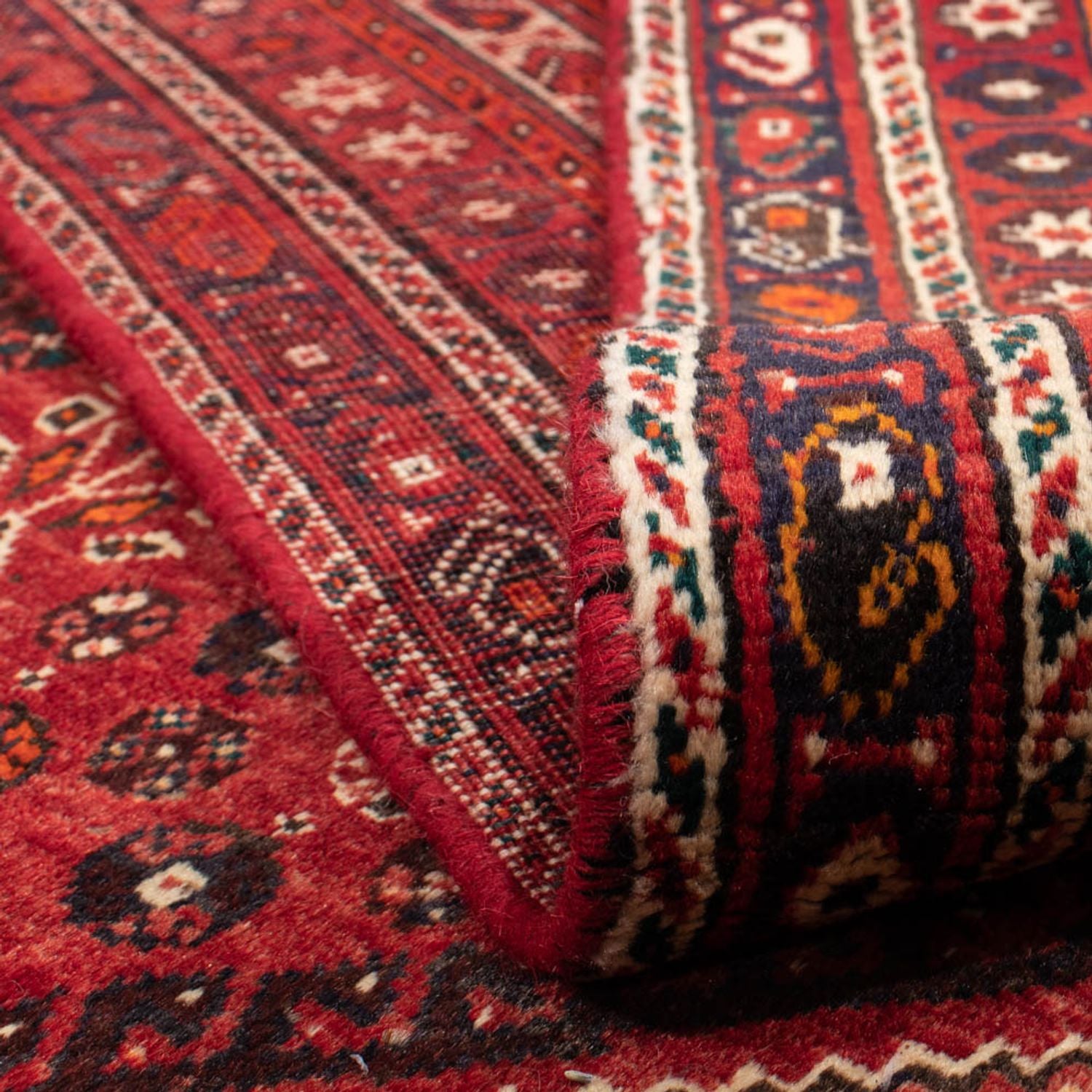 Persisk tæppe - Nomadisk - 328 x 215 cm - mørkerød