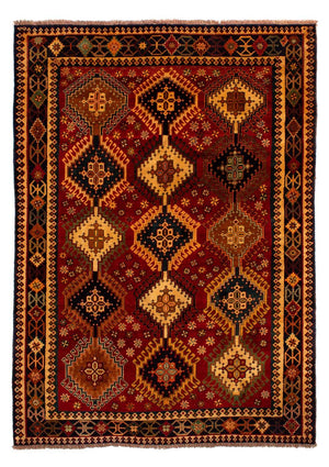 Persisk tæppe - Nomadisk - 280 x 202 cm - mørkerød