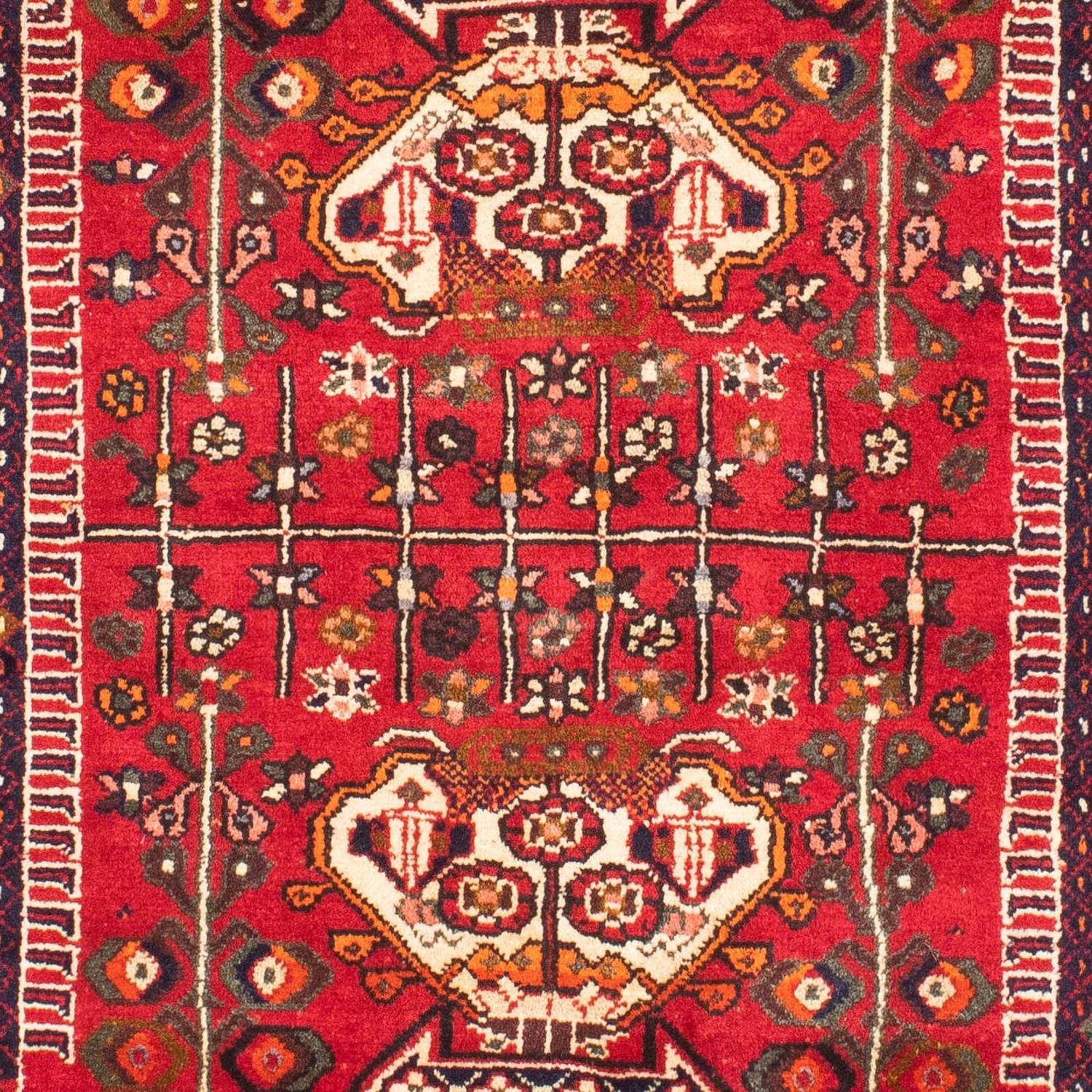 Persisk tæppe - Nomadisk - 135 x 107 cm - mørkerød