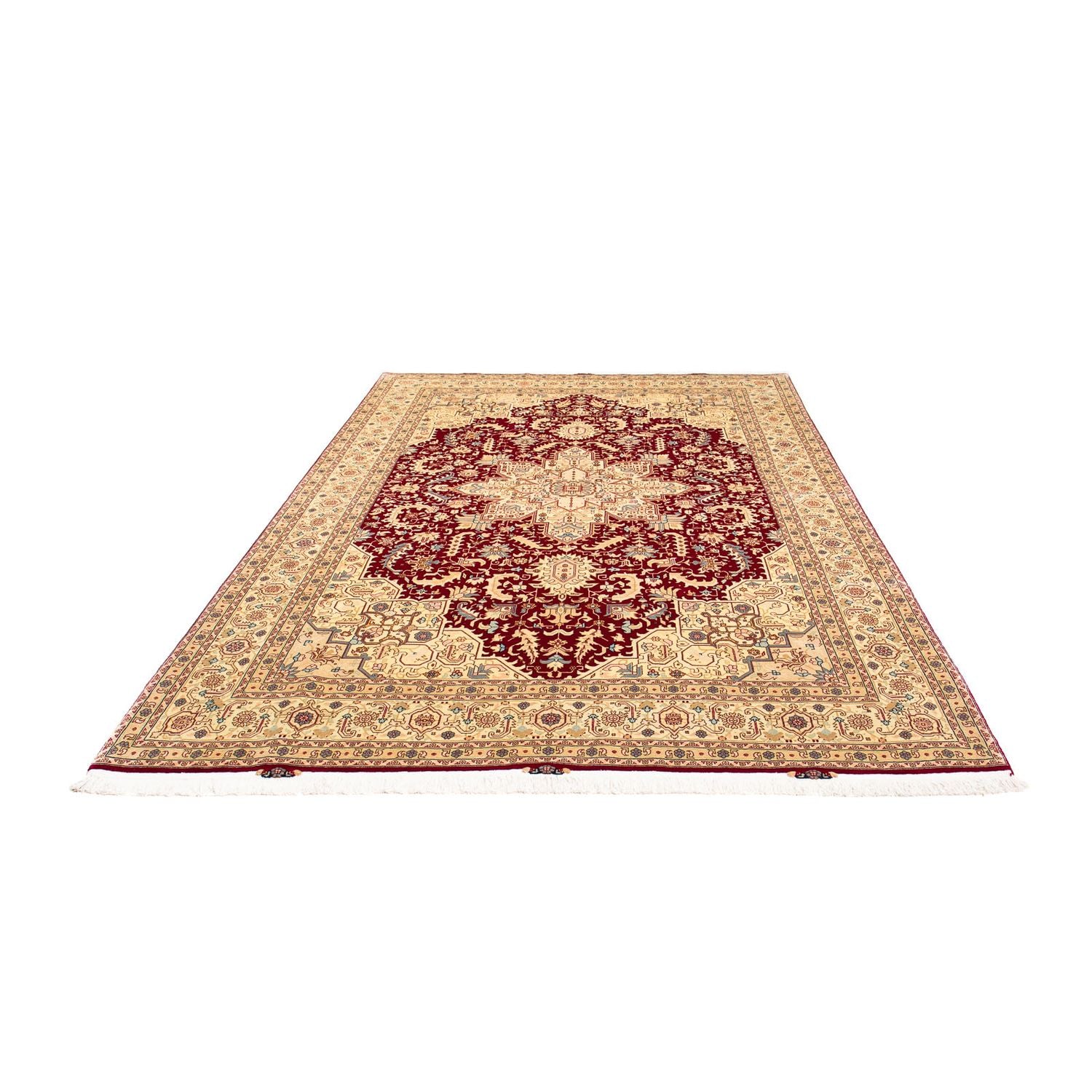 Persisk tæppe - Tabriz - Royal - 300 x 200 cm - mørkerød