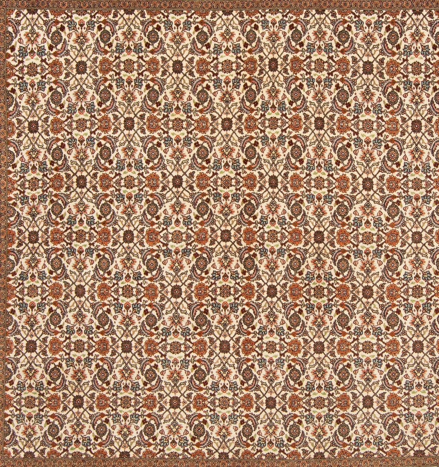 Persisk tæppe - Tabriz firkantet  - 215 x 202 cm - lys brun