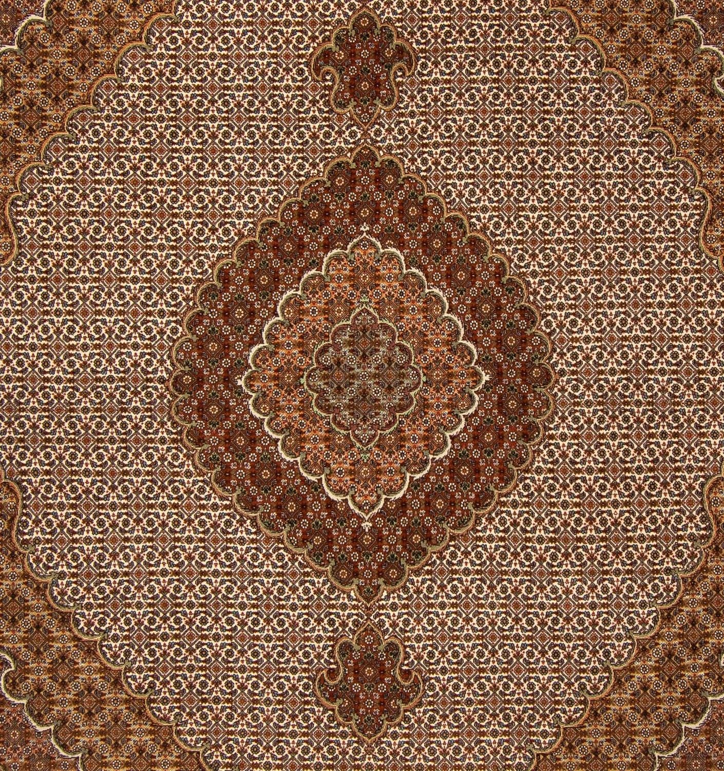 Persisk tæppe - Tabriz - 254 x 205 cm - brun