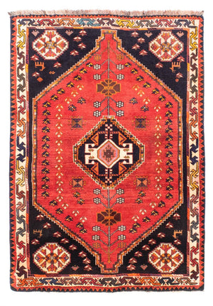 Persisk tæppe - Nomadisk - 158 x 112 cm - mørkerød