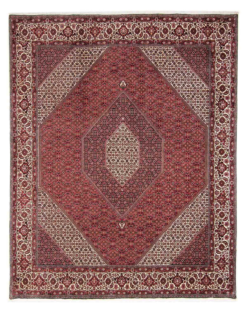 Persisk tæppe - Bijar - 295 x 251 cm - mørkerød