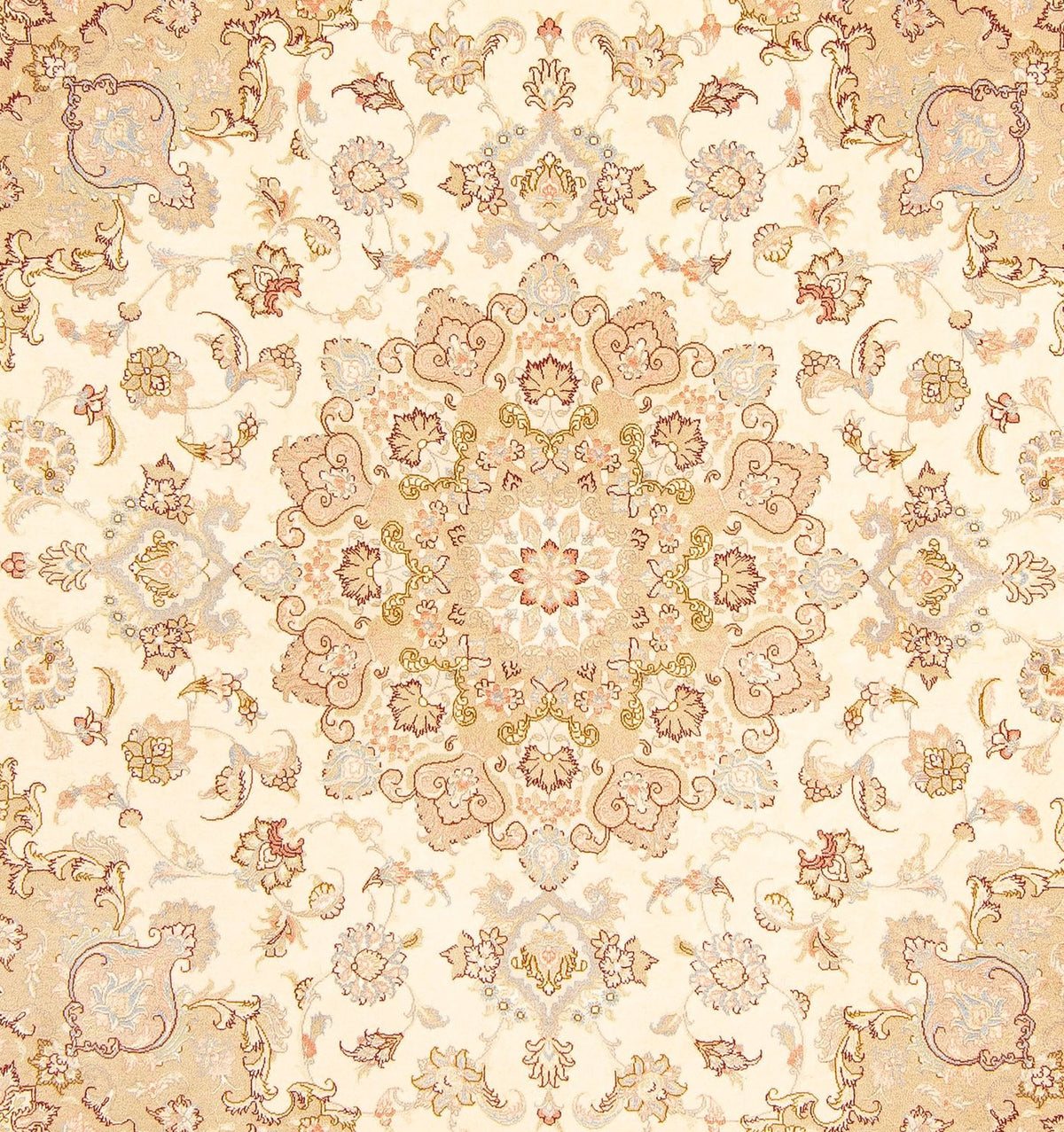 Persisk tæppe - Tabriz - Royal firkantet  - 206 x 202 cm - beige