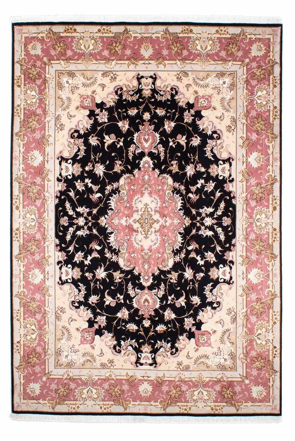 Persisk tæppe - Tabriz - Royal - 243 x 168 cm - mørkeblå
