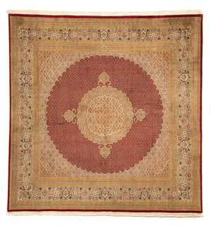 Persisk tæppe - Tabriz firkantet  - 248 x 246 cm - mørkerød