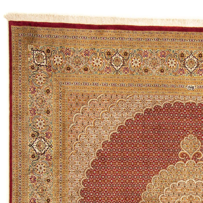 Persisk tæppe - Tabriz firkantet  - 248 x 246 cm - mørkerød