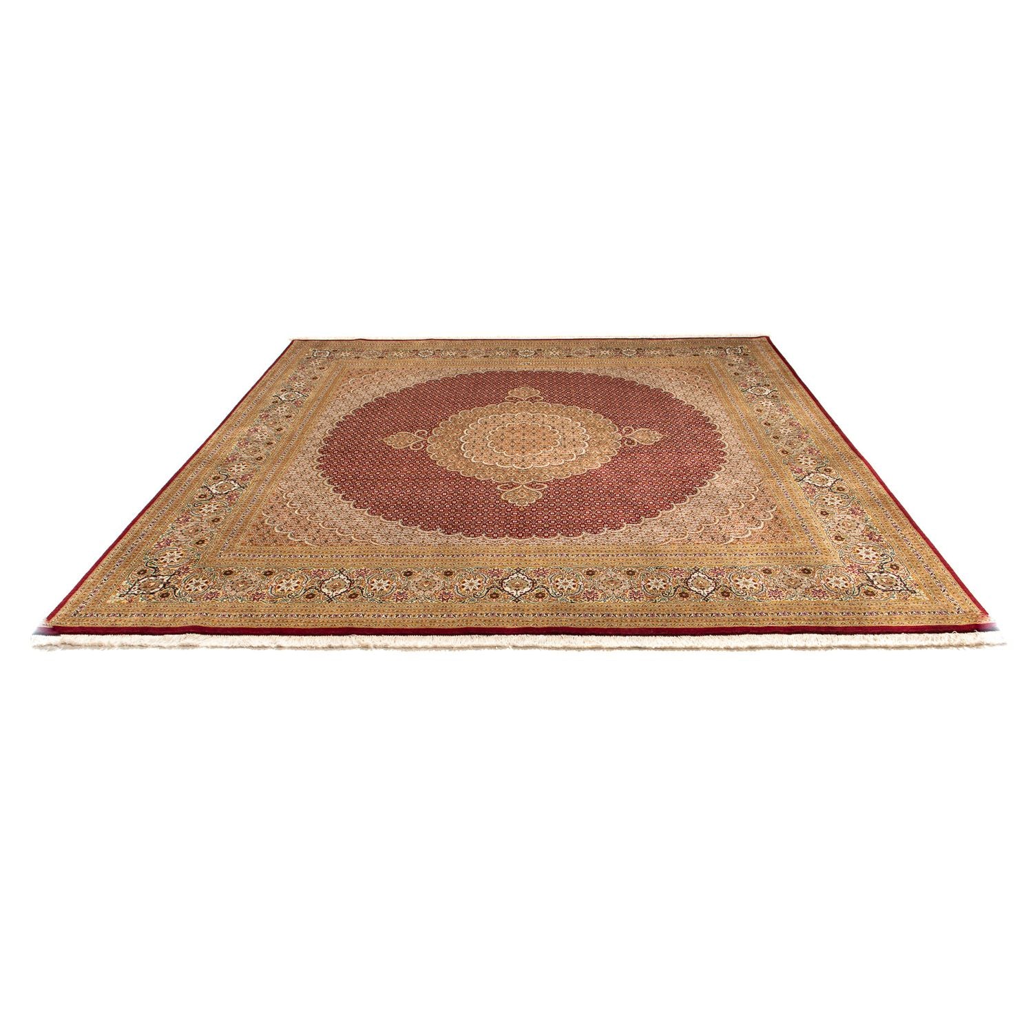 Persisk tæppe - Tabriz firkantet  - 248 x 246 cm - mørkerød