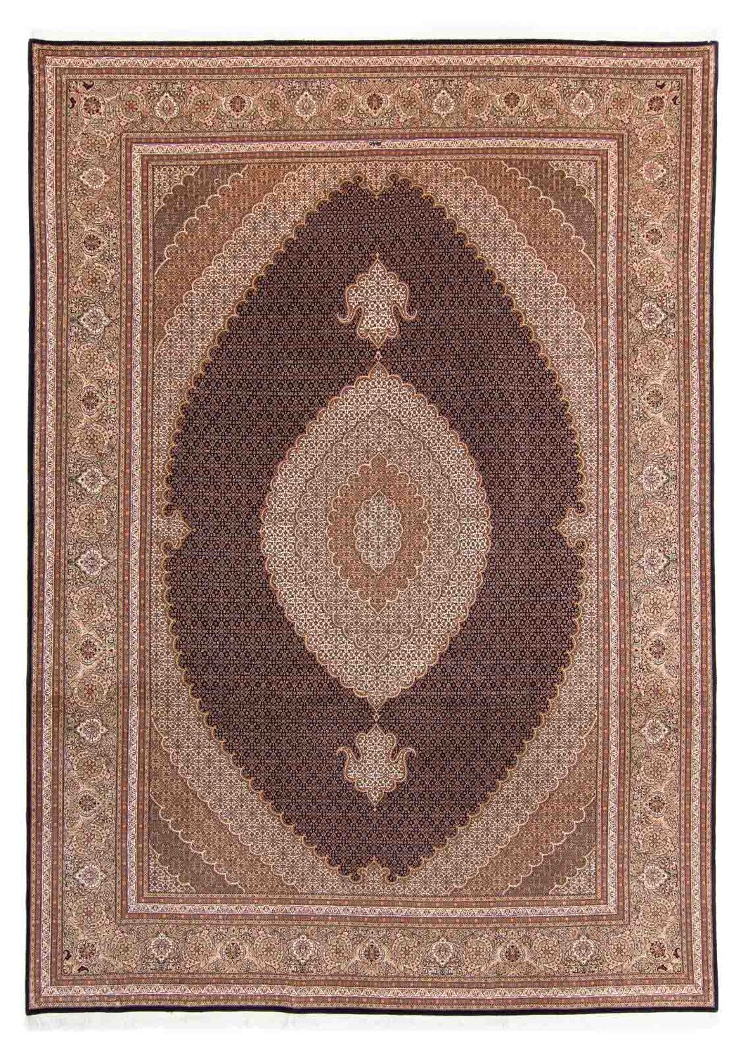 Persisk tæppe - Tabriz - 352 x 252 cm - lys brun