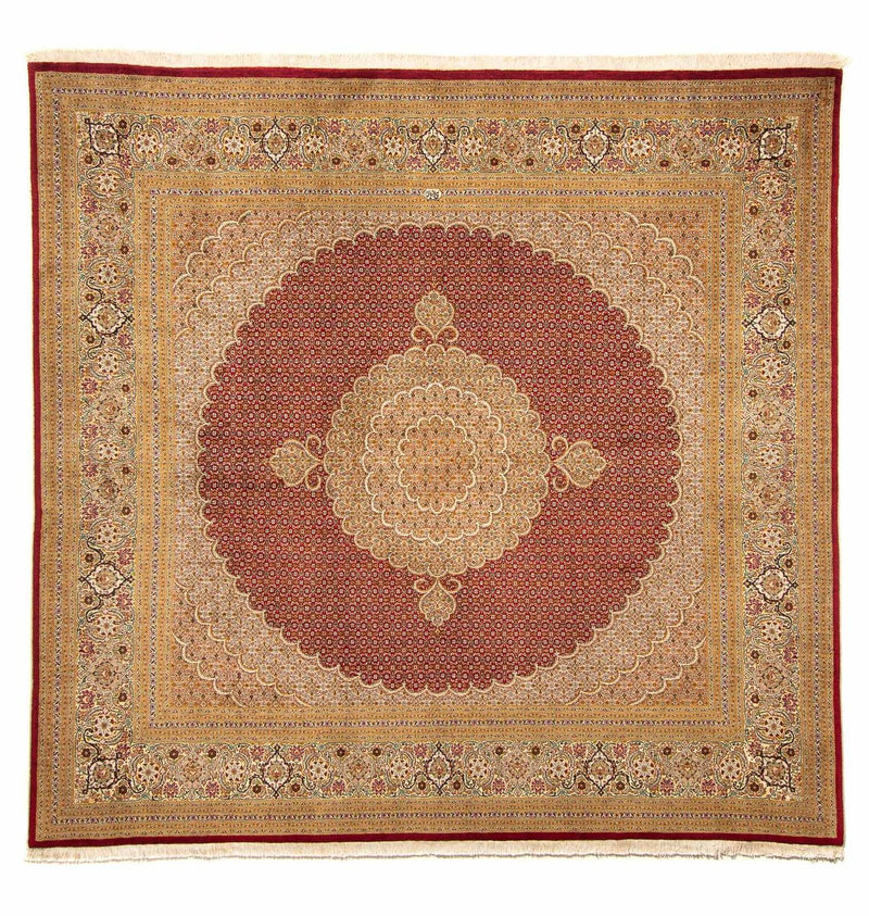 Persisk tæppe - Tabriz firkantet  - 251 x 247 cm - mørkerød