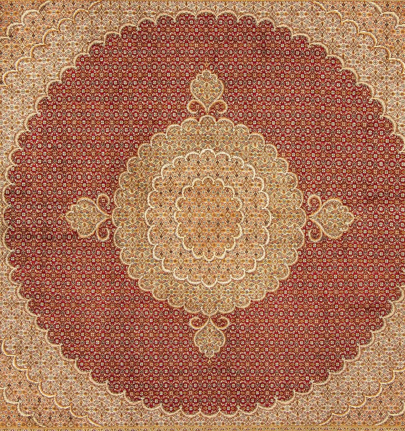 Persisk tæppe - Tabriz firkantet  - 251 x 247 cm - mørkerød