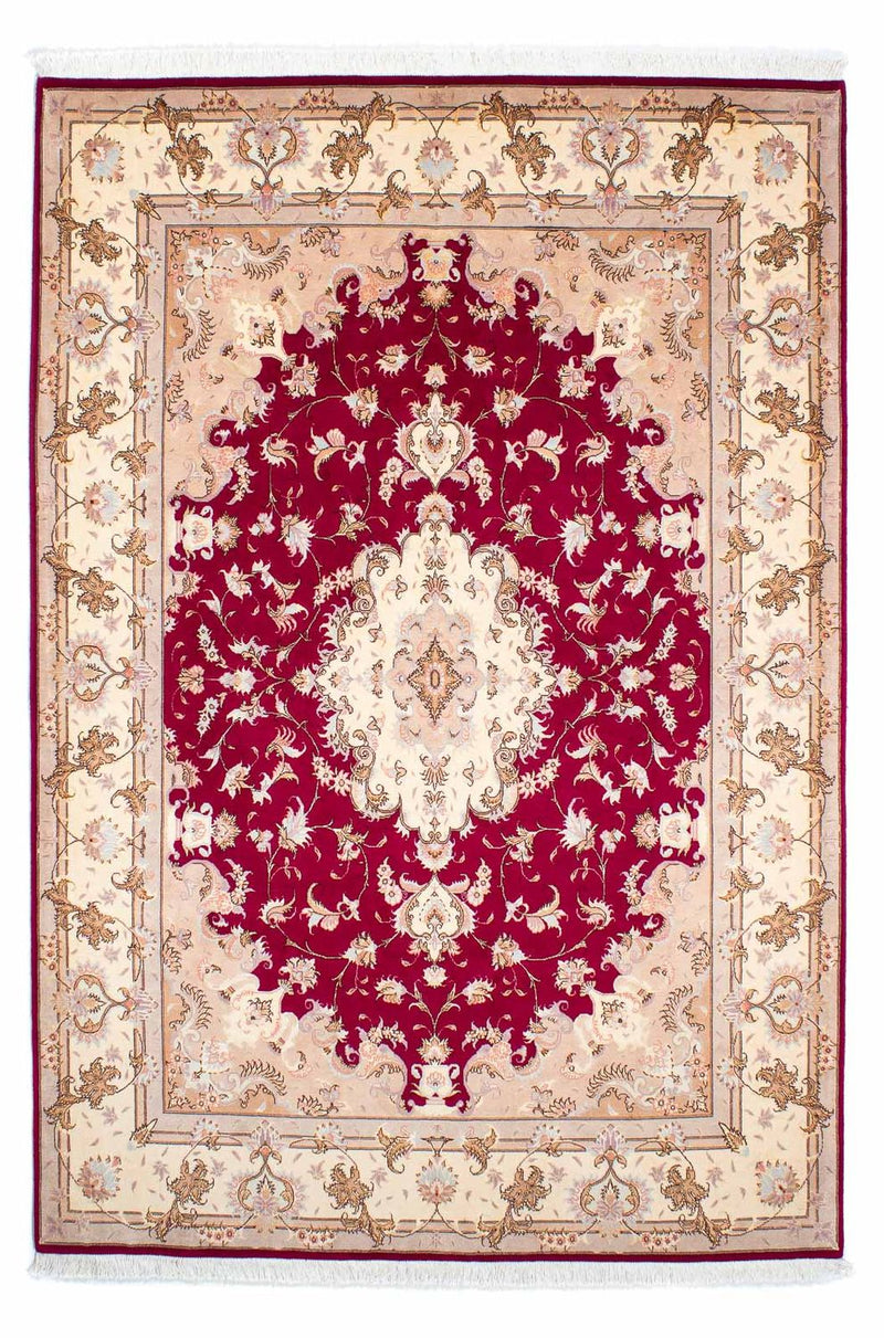 Persisk tæppe - Tabriz - Royal - 243 x 165 cm - mørkerød